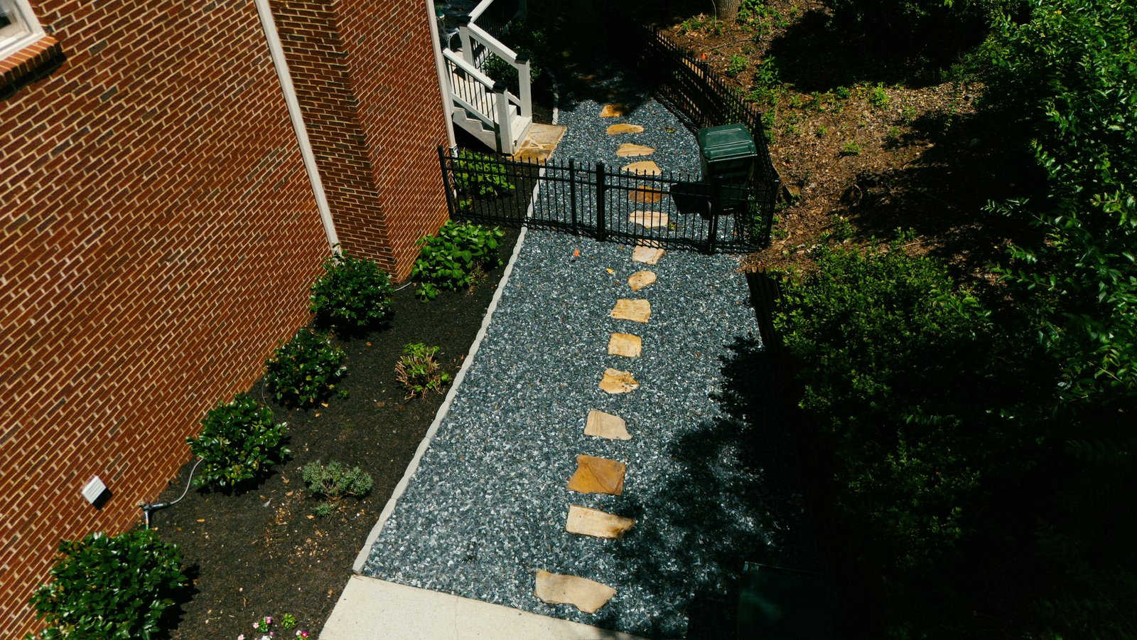 Completed landscape — flagstone path