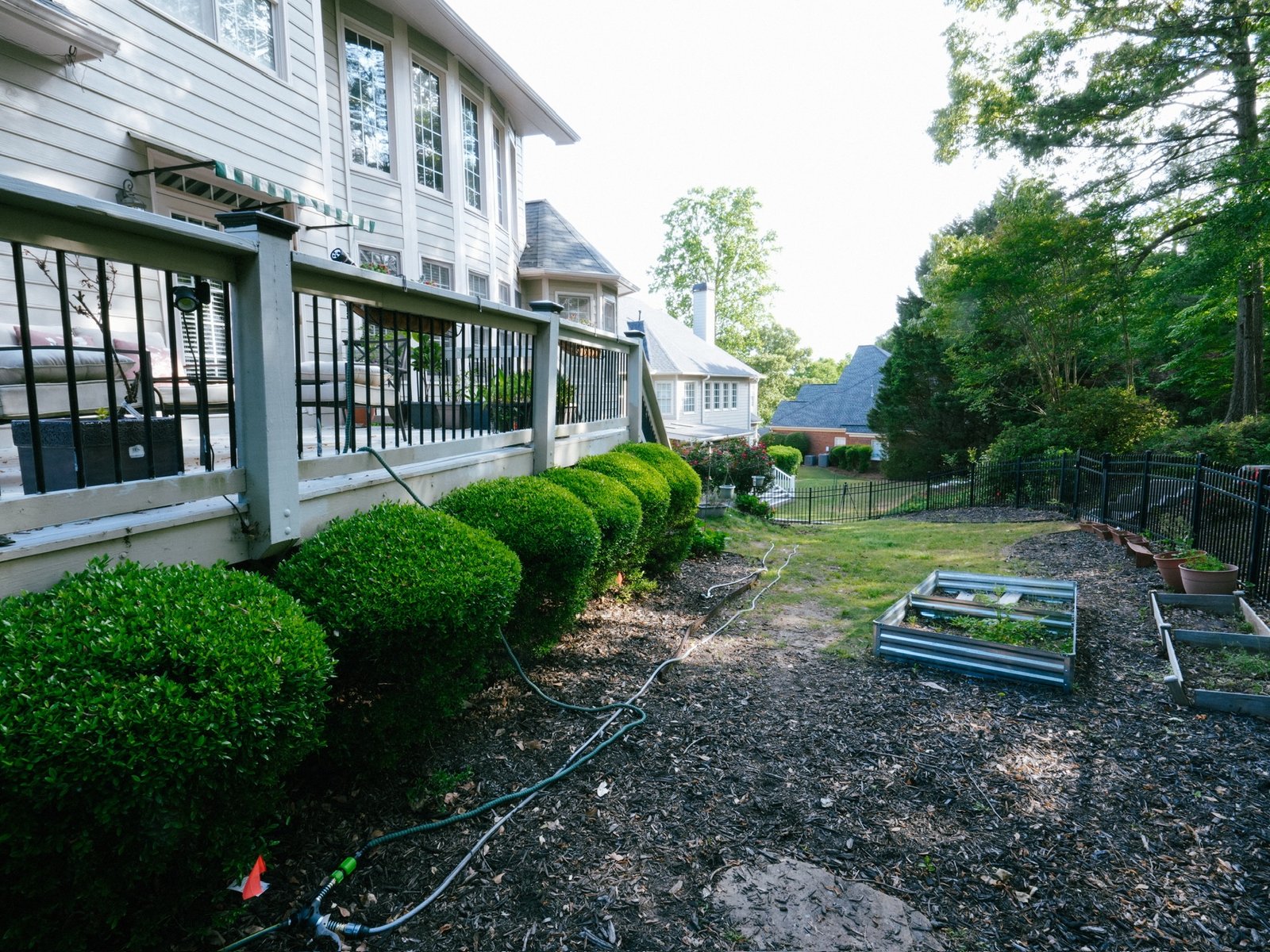 Existing site — sloped yard