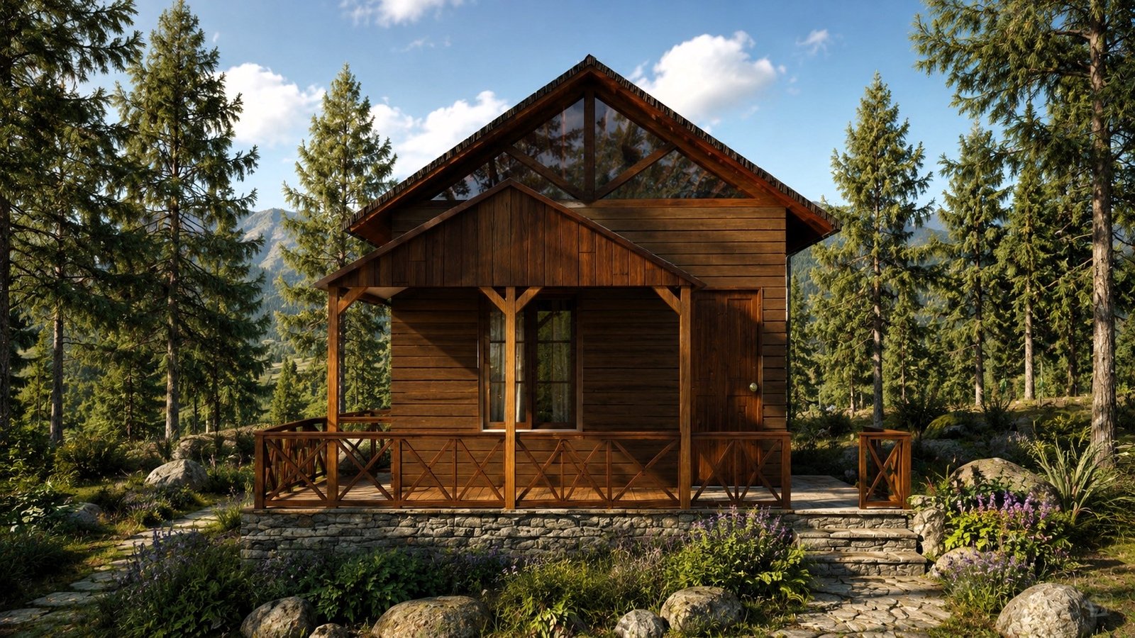 Resort — garden gazebo and pathway