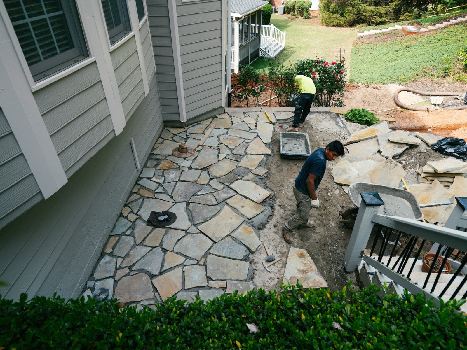Flagstone patio — construction