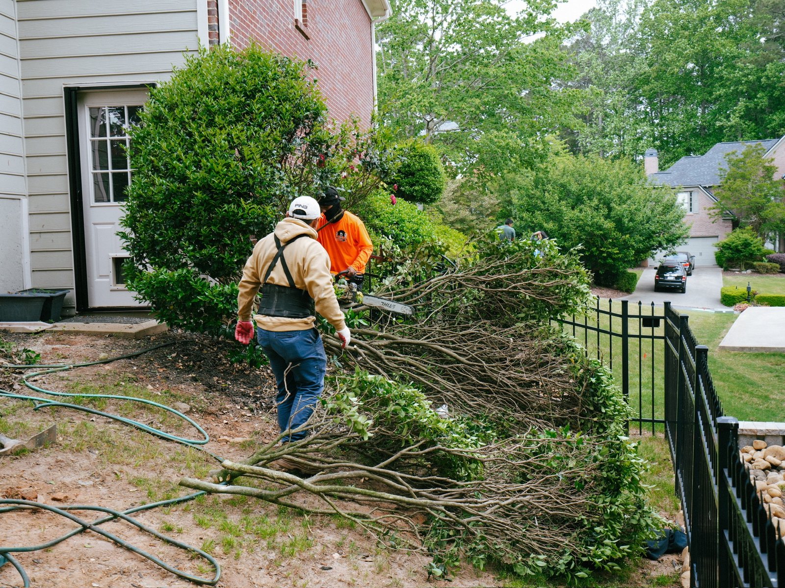 Site clearing — crew preparing site